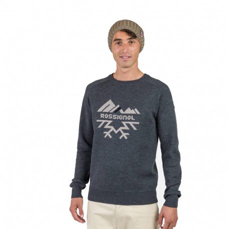 PULLOVER JACQUARD CREW NECK - 23N ONYX GREY
