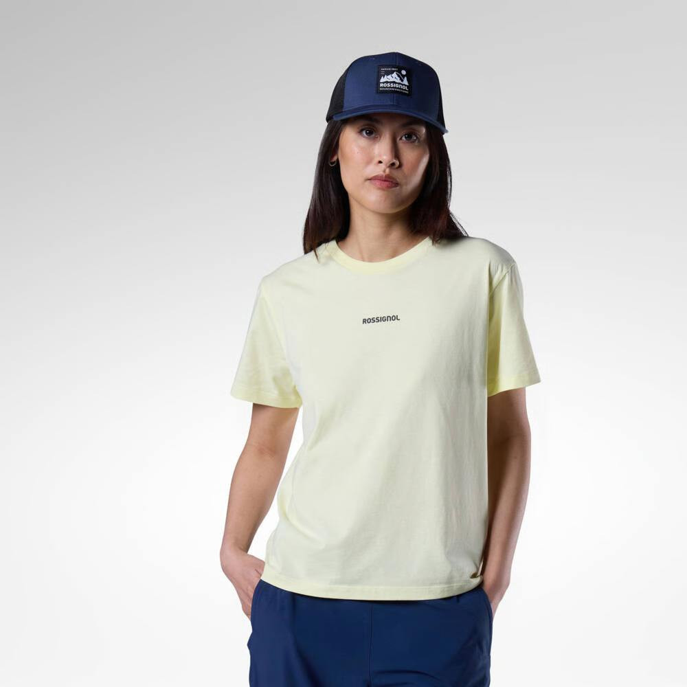 T-SHIRT  W GRAPHIC WATERFALL TEE - A28 WAX YELLOW