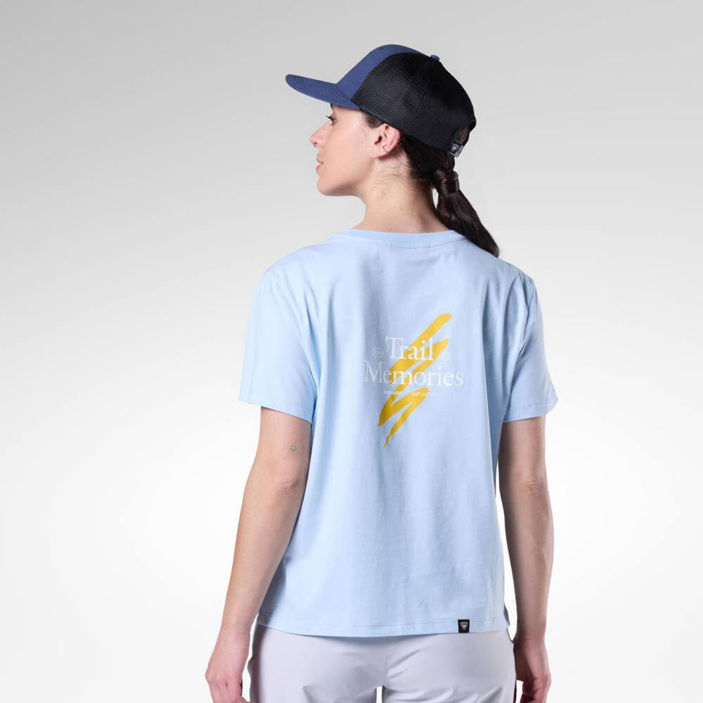 T-SHIRT  W GRAPHIC WATERFALL TEE - A32 BLUE AURA