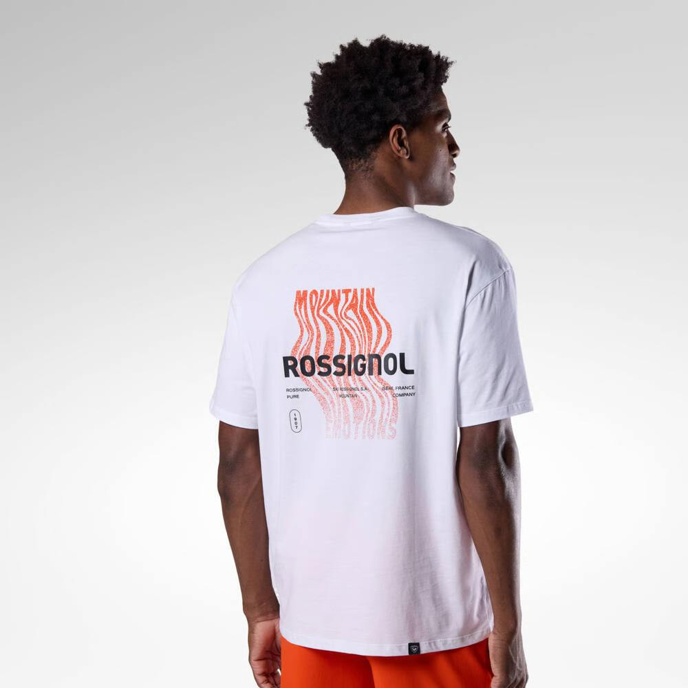 T-SHIRT M GRAPHIC WATERFALL TEE - 100 WHITE