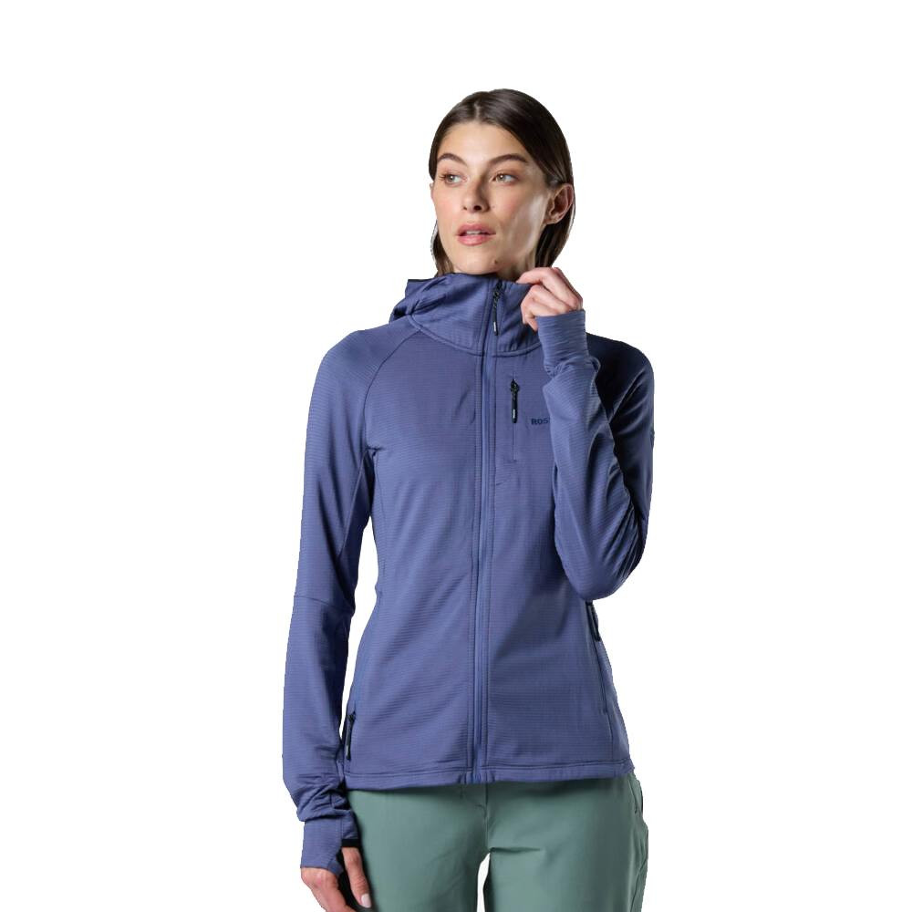 GIACCHE W TEXTURED HOODIE MID LAYER - A02 TRUE NIGHT BLUE
