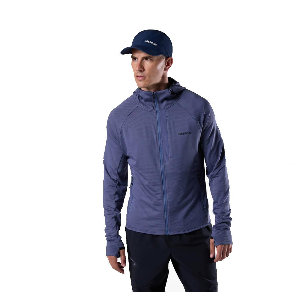 JACKE M TEXTURED HOODIE MID LAYER - A02 TRUE NIGHT BLUE