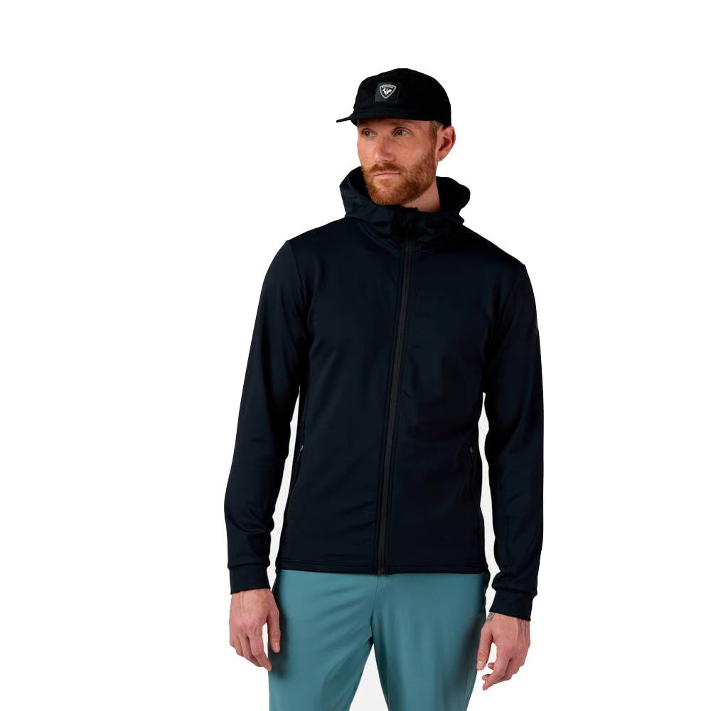 JACKET MID LAYER STRETCH HOODIE - 200 BLACK