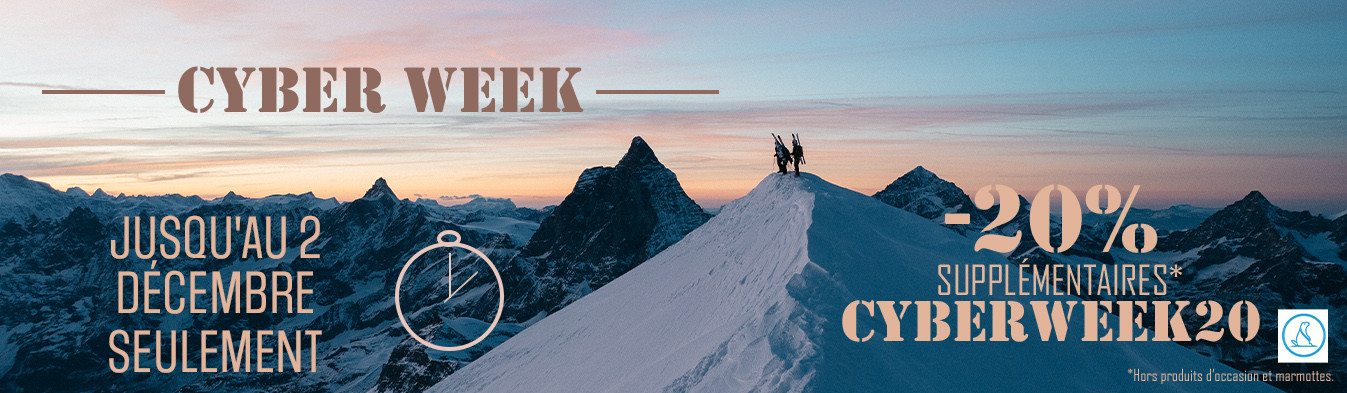 Cyber Week : -20% supp. sur tout *Hors produits d'occasions et marmotte